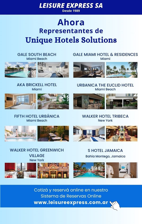 Leisure Express designado Representante de Unique Hotels Solutions