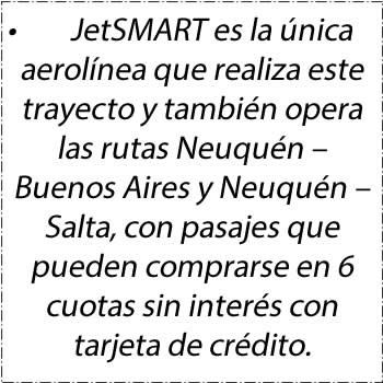 JetSMART retoma los vuelos entre Neuquén y Rosario