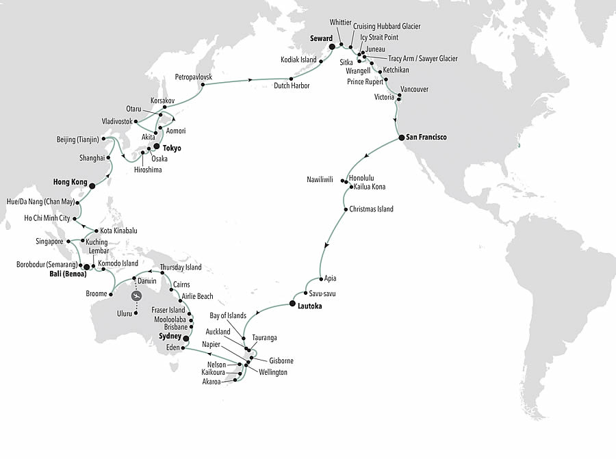 Silversea abrió las ventas generales para su World Cruise 2024, Far East-West