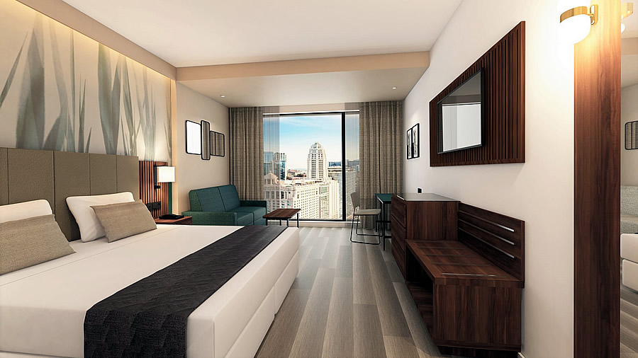 Las habitaciones del hotel contarán con espectaculares vistas de la ciudad.