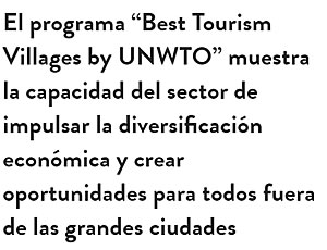 La OMT elige a los mejores pueblos para el turismo de 2022
