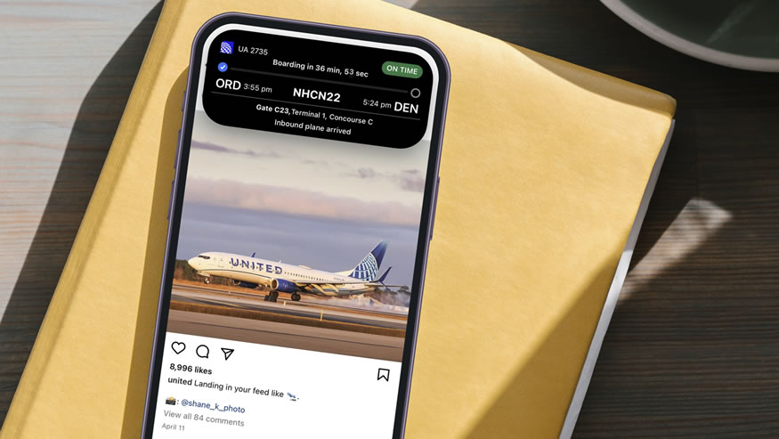 United se convierte en la primera aerolínea estadounidense en agregar actividades en vivo para iPhone
