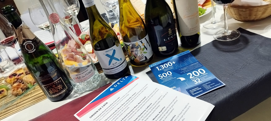 Dela Air Lines presentó la nueva carta de vinos que ofrecerán a bordo
