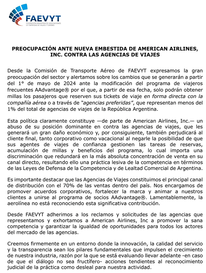 Preocupación ante nueva embestida de American Airlines Inc contra las Agencias de Viajes