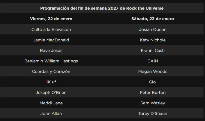 Rock The Universe de Universal Orlando Resort regresa del 22 al 23 de enero de 2027