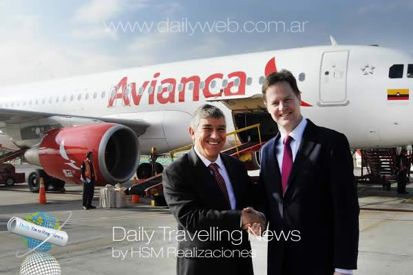 -Fabio Villegas Ramrez, presidente de Avianca y Nick Clegg, primer ministro adjunto del Reino Unido.-