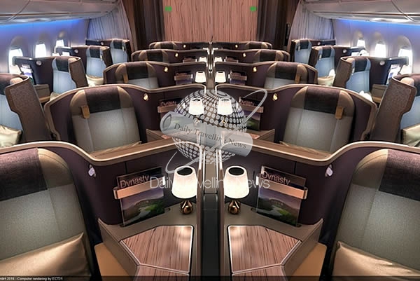 -China Airlines: cabina de clase ejecutiva de los nuevos aviones A350-