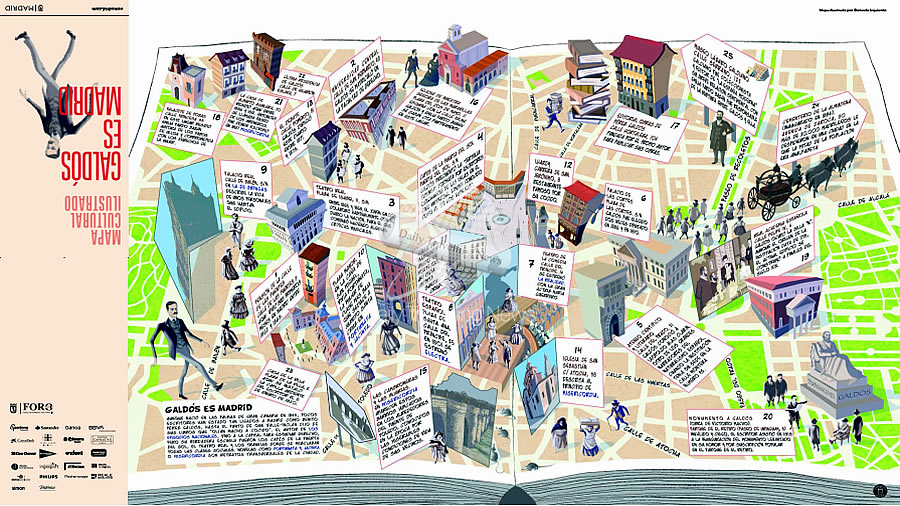 -Galds es Madrid: Mapa cultural ilustrado para celebrar el Da del Libro-