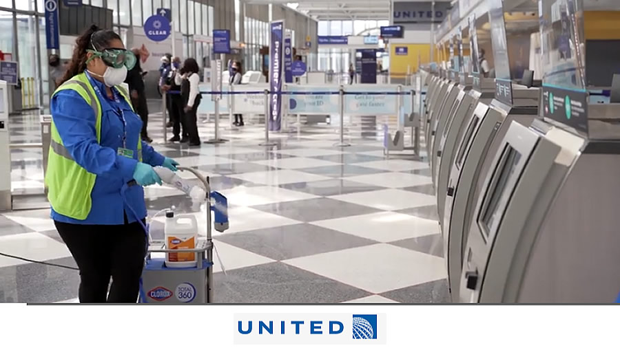 -United Airlines ahora utiliza nuevos rociadores electrostáticos Clorox® -