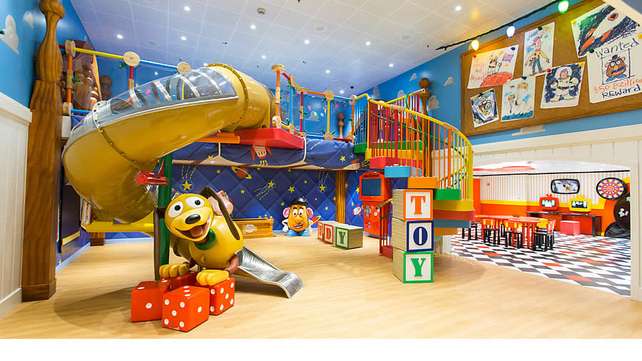 -Toy Story-themed waterplay district at Disney Wish-
