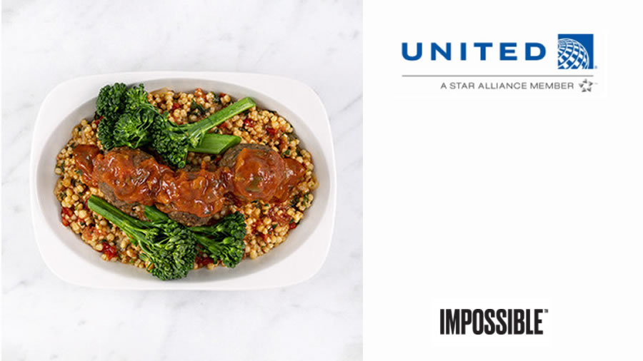-United presenta nuevos menús a base de vegetales de Impossible Foods-