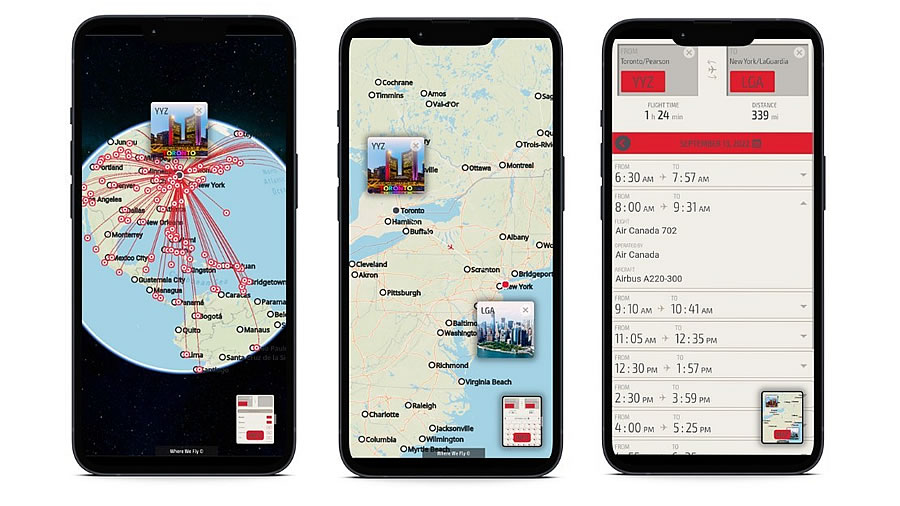 -Air Canada incorpora el mapa interactivo de rutas FlightPath3D -