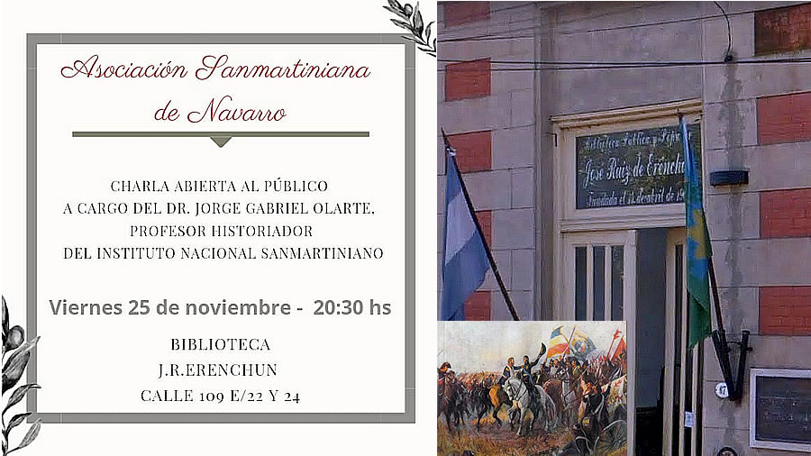 -La Asociación Sanmartiniana de Navarro brinda una charla abierta al público-