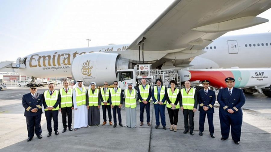 -Emirates opera un vuelo de demostración histórico propulsado con 100 % SAF-
