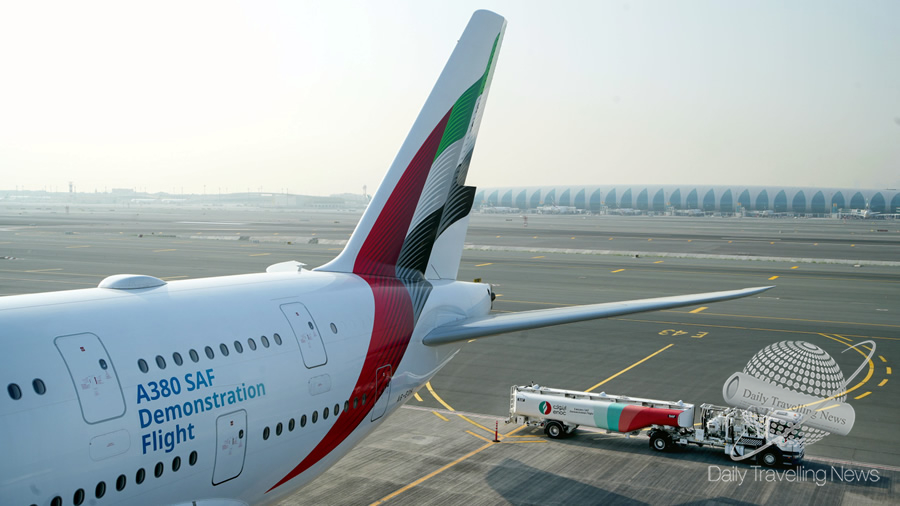 -Partió el vuelo de demostración del A380 de Emirates utilizando combustible SAF en su totalidad-