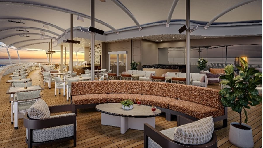 -Regent presenta Solmar Terrace, un nuevo espacio gastronómico a bordo del Seven Seas Prestige-