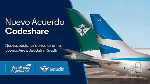 Aerolneas Argentinas implementa un acuerdo de cdigo compartido con Saudi Airlines