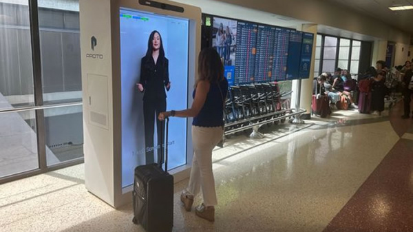 Amelia es la asistente hologr�fica con inteligencia artificial para pasajeros del Aeropuerto Boston Logan